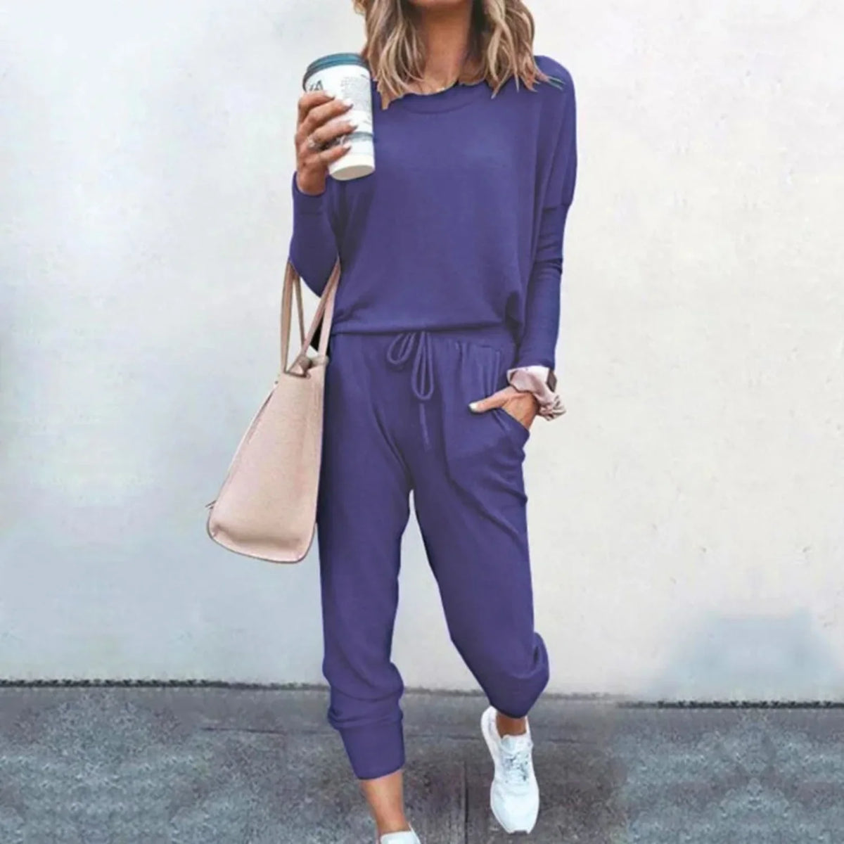 Women's Long Sleeve Sweatshirt and Jogger Lounge Set