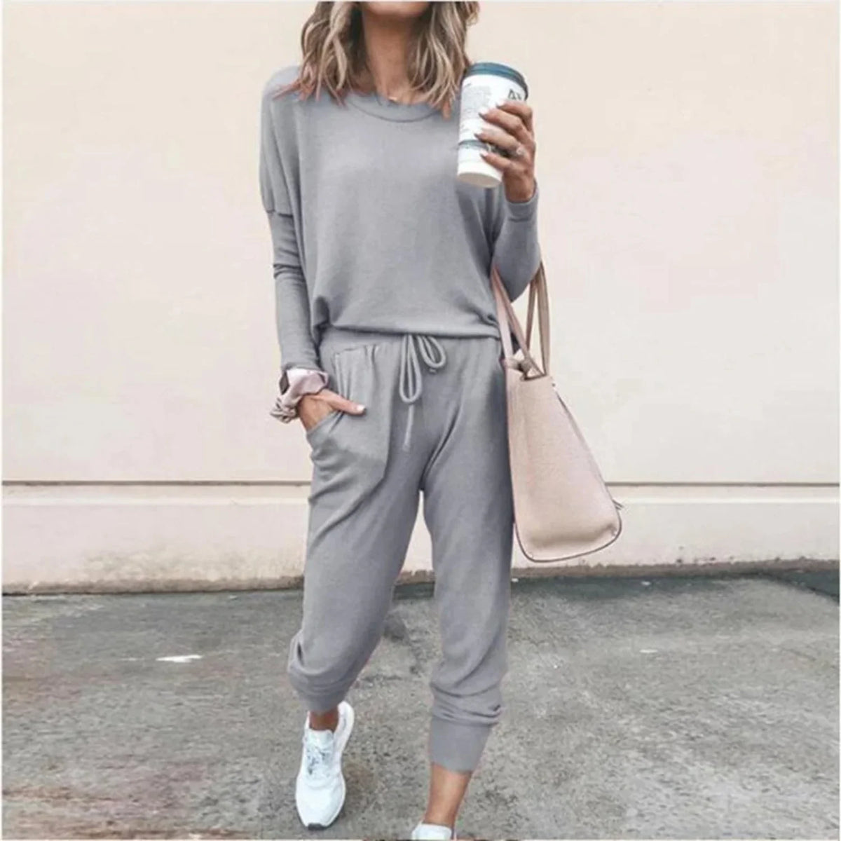 Women's Long Sleeve Sweatshirt and Jogger Lounge Set