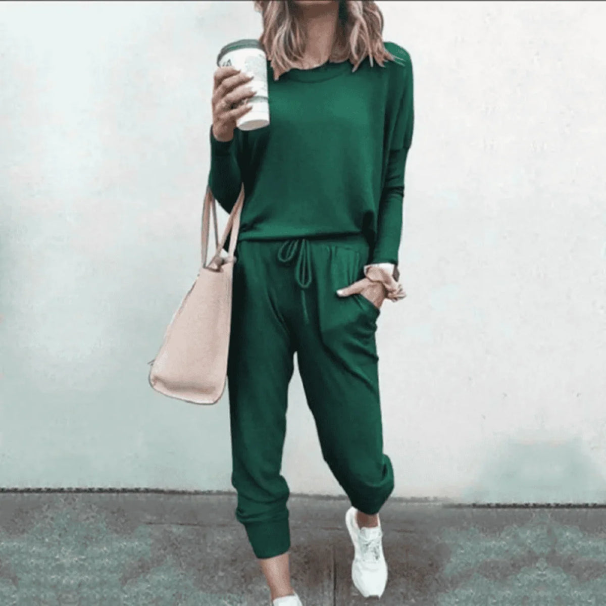 Women's Long Sleeve Sweatshirt and Jogger Lounge Set