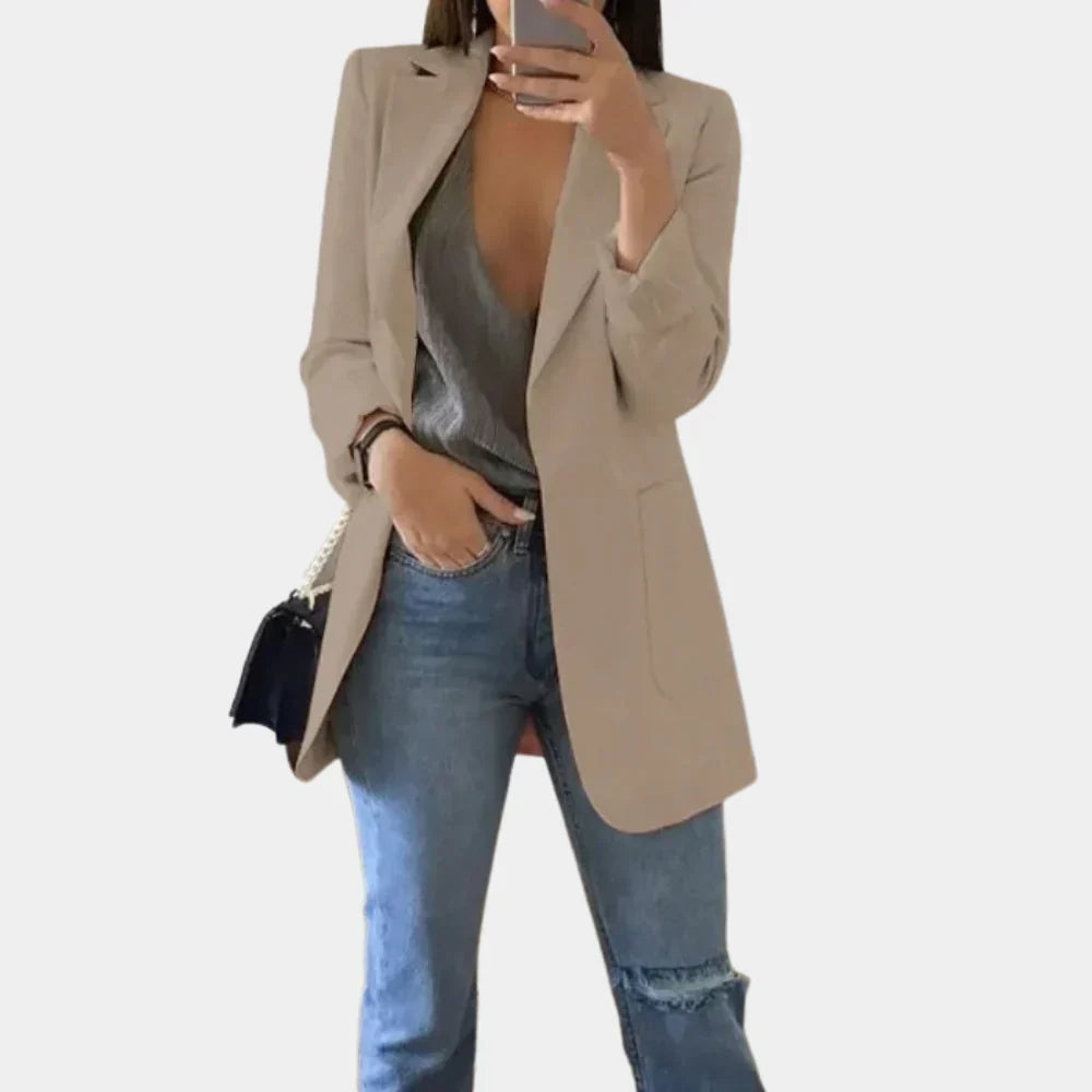 Women's Long Slim Fit Blazer – Timeless Elegance and Modern Tailoring