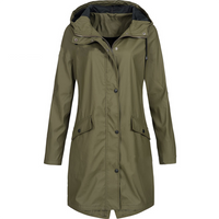 Women's Long Waterproof Jacket for All-Season Outdoor Wear