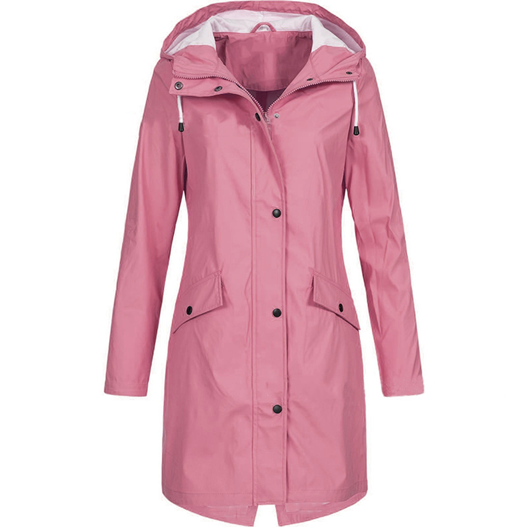 Women's Long Waterproof Jacket for All-Season Outdoor Wear