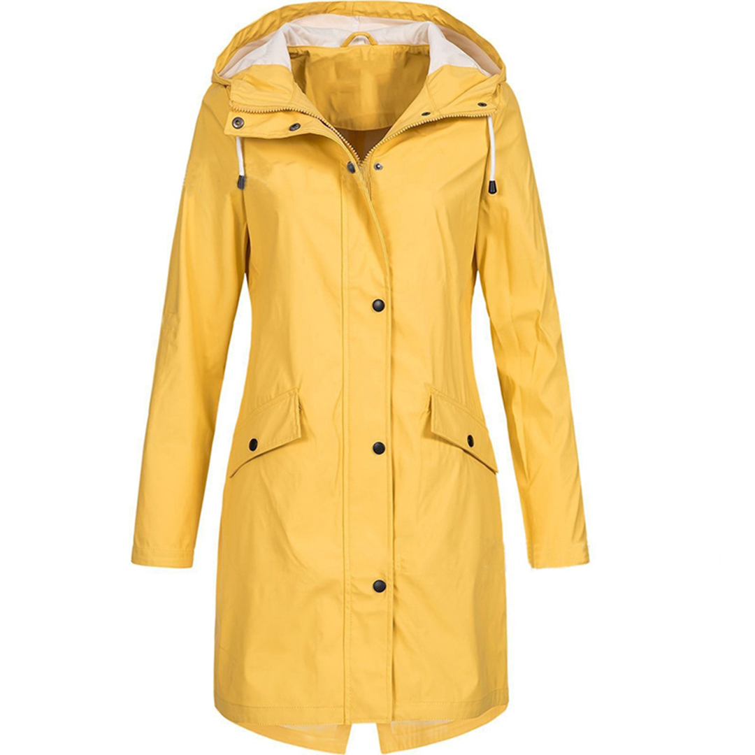 Women's Long Waterproof Jacket for All-Season Outdoor Wear