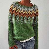 Women's Loose-Fit Norwegian Pattern Sweater