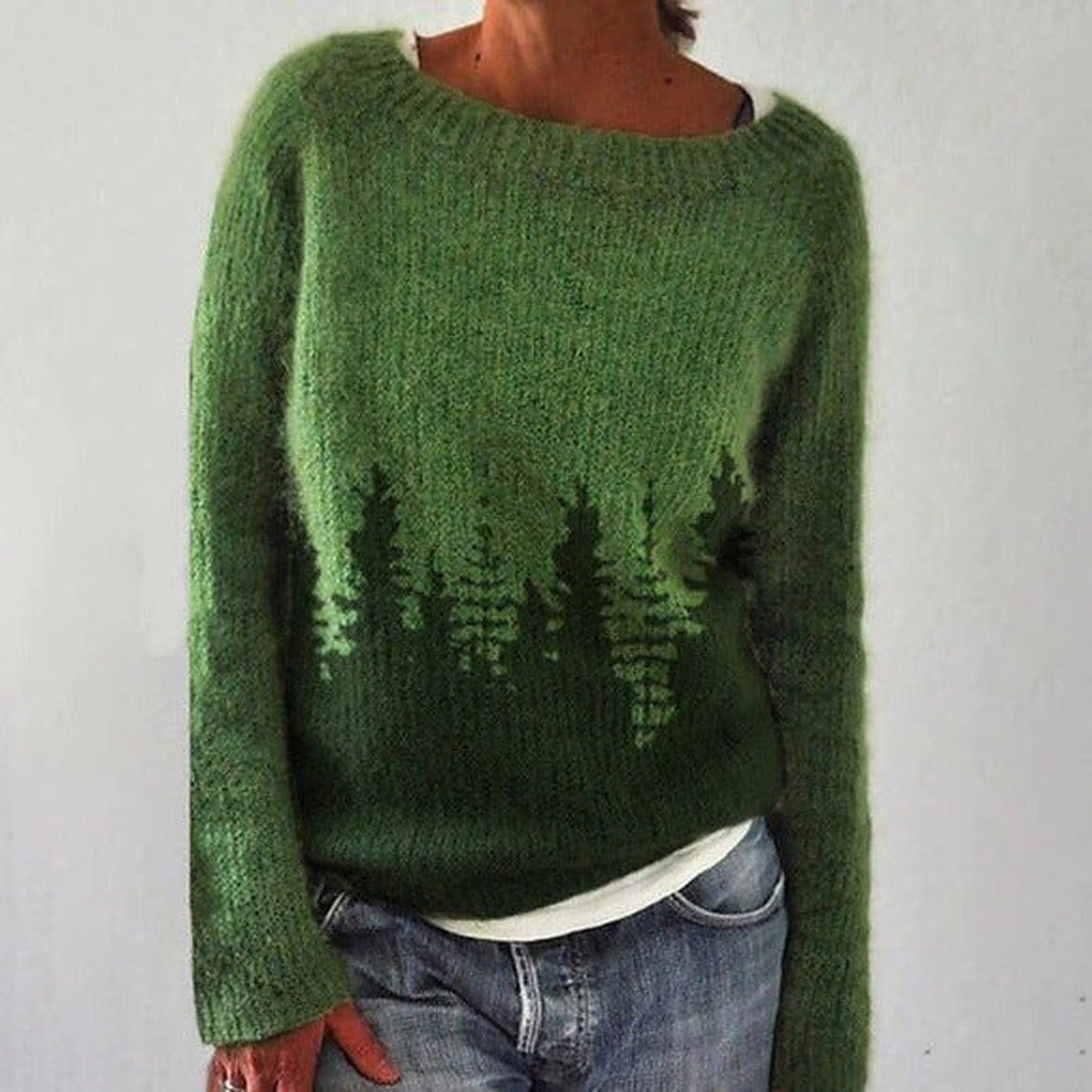 Women's Loose-Fit Norwegian Pattern Sweater