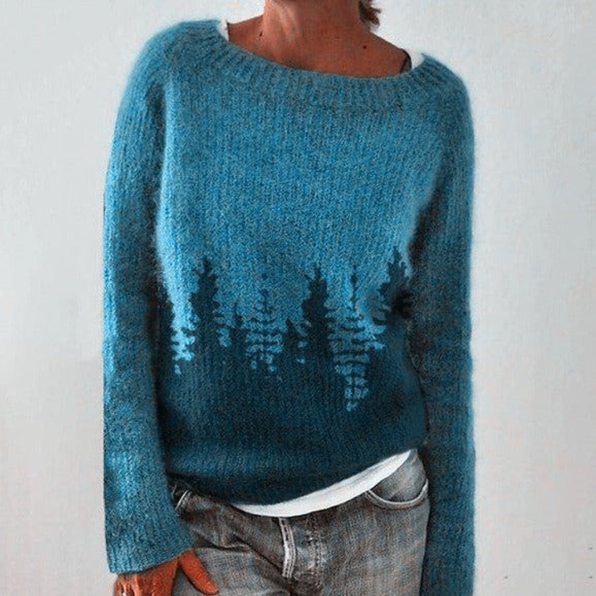 Women's Loose-Fit Norwegian Pattern Sweater