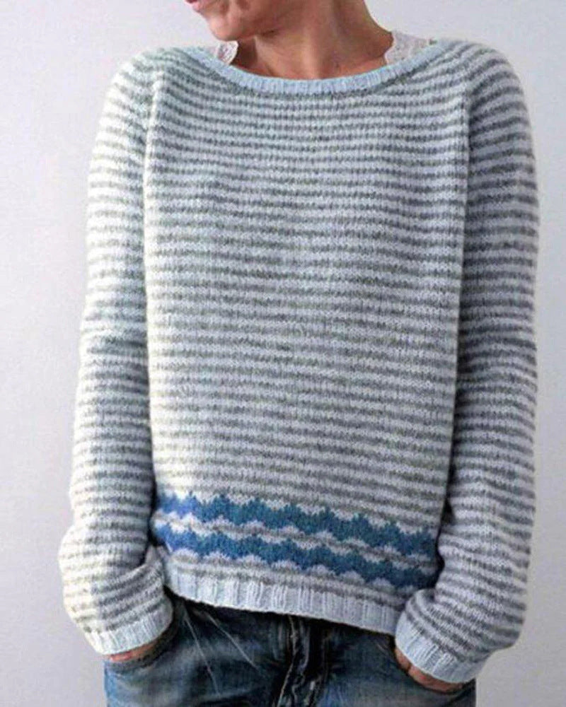 Women's Loose-Fit Norwegian Pattern Sweater