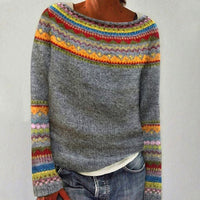 Women's Merino Wool Fair Isle Knit Sweater Pullover
