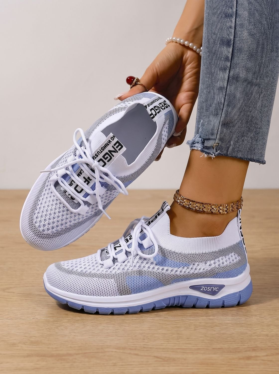 Women's Orthopedic Lace-Up Breathable Mesh Walking Sneakers