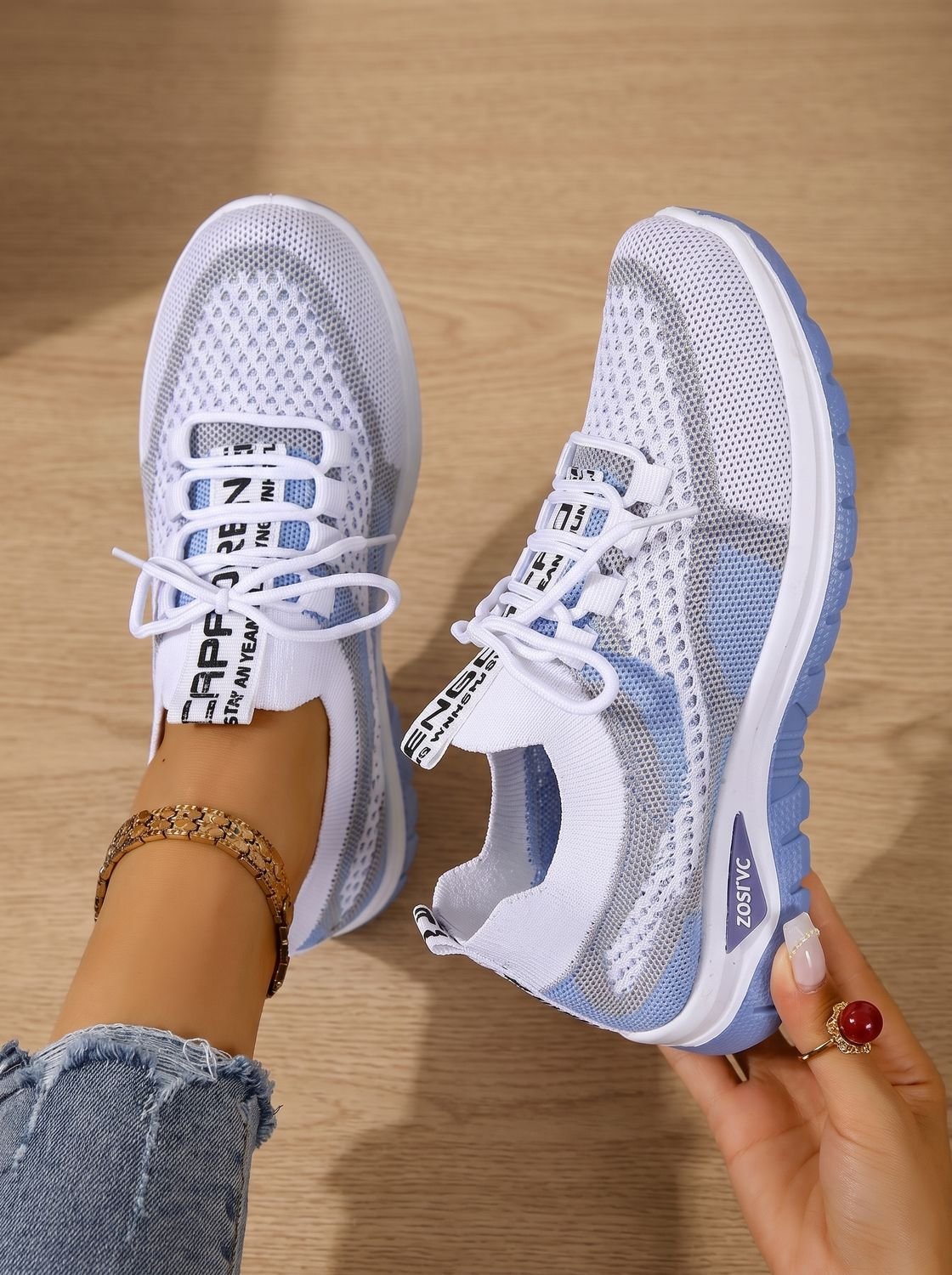 Women's Orthopedic Lace-Up Breathable Mesh Walking Sneakers