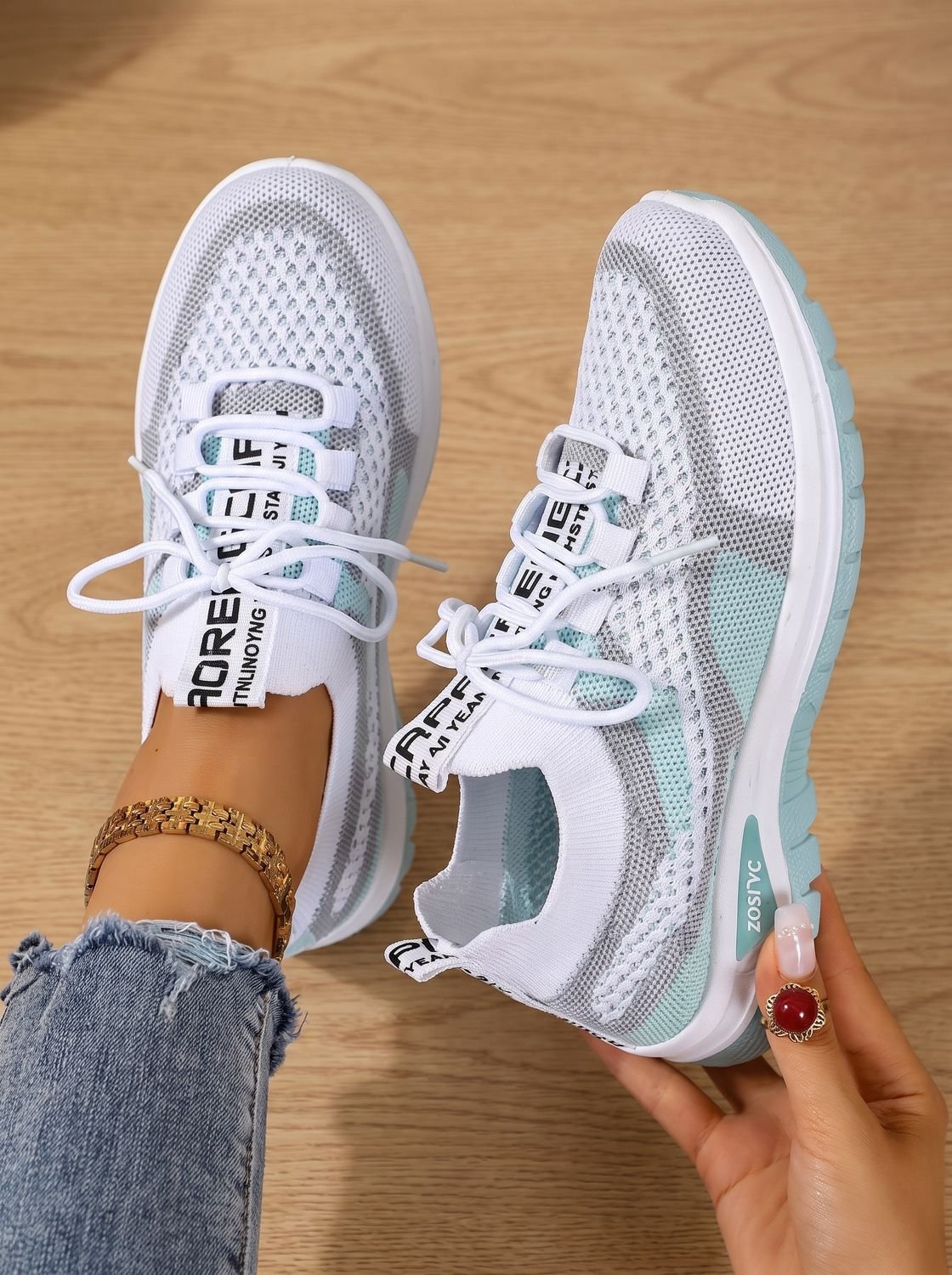 Women's Orthopedic Lace-Up Breathable Mesh Walking Sneakers