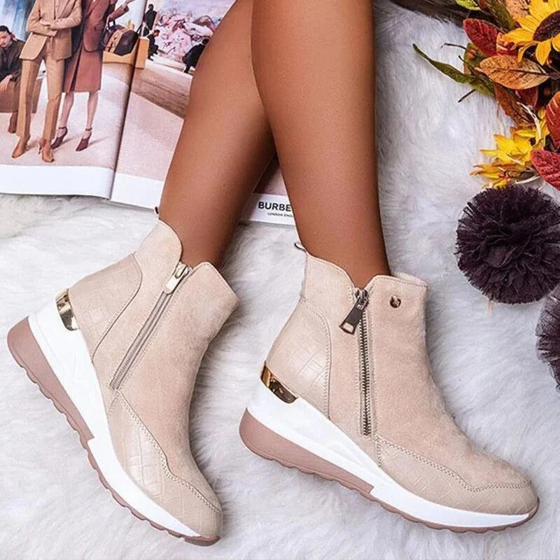 Women's Orthopedic Mid-Cut Leather Ankle Boots