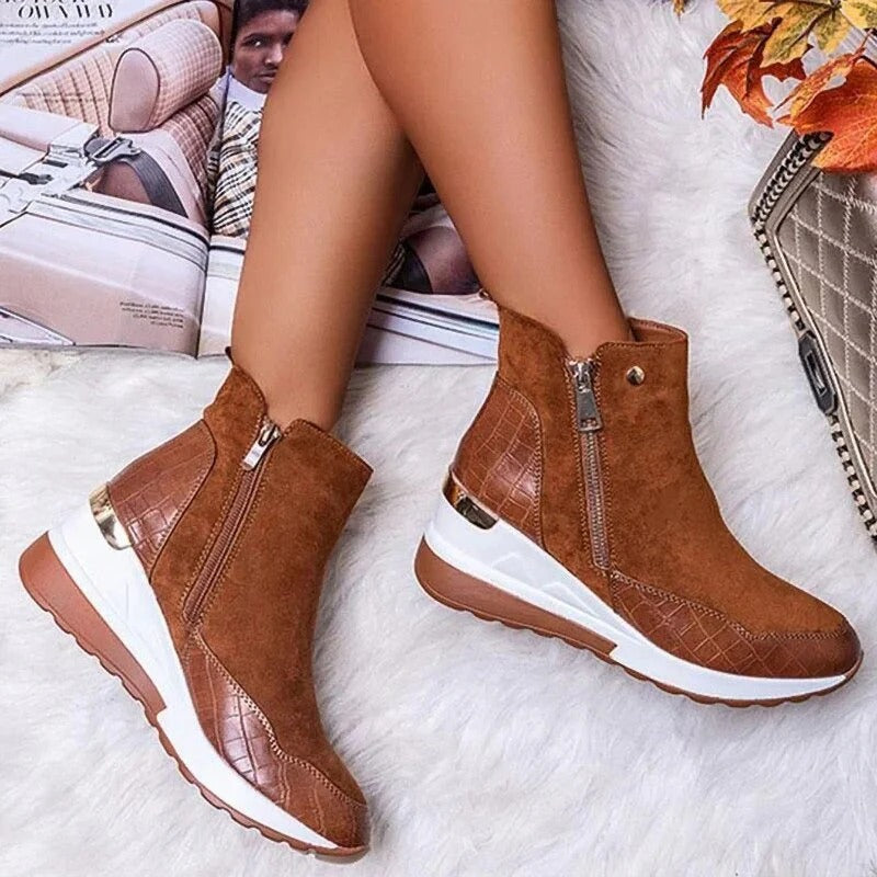 Women's Orthopedic Mid-Cut Leather Ankle Boots