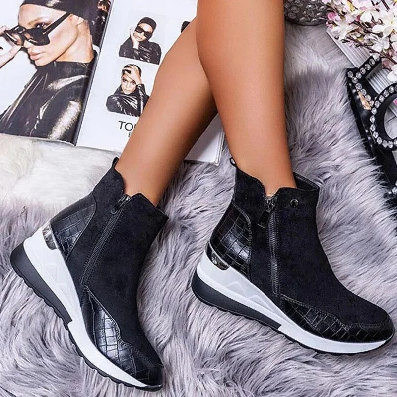 Women's Orthopedic Mid-Cut Leather Ankle Boots