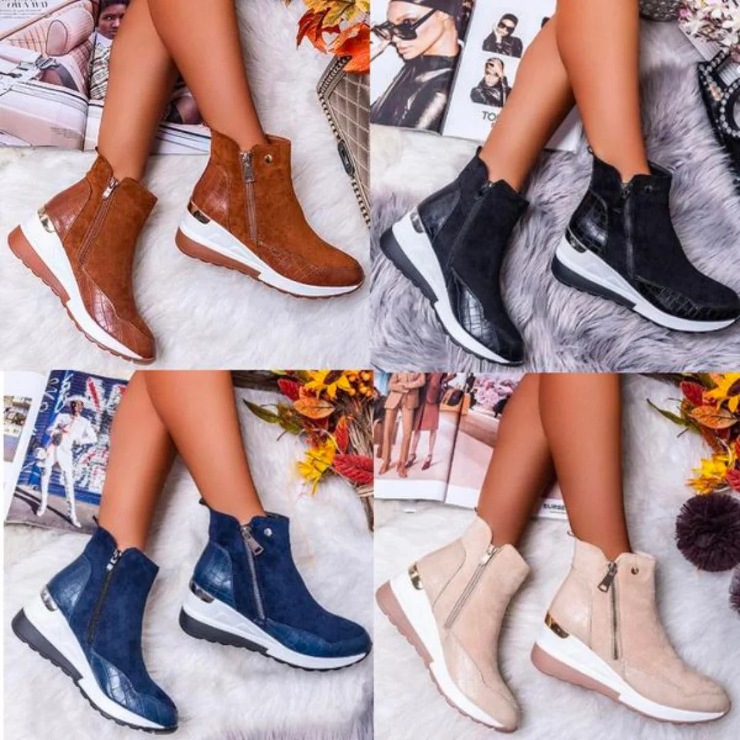 Women's Orthopedic Mid-Cut Leather Ankle Boots