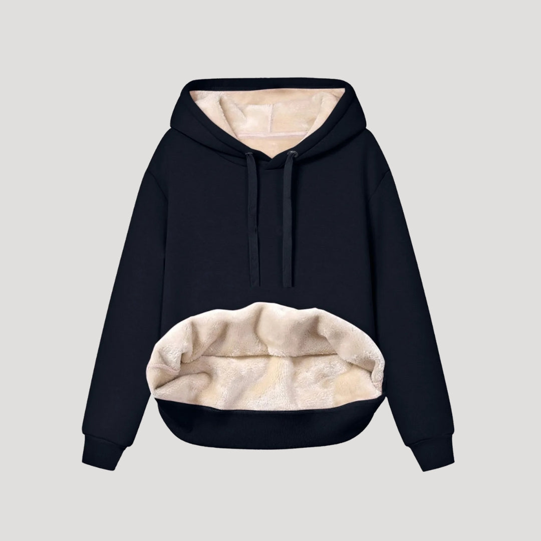 Women's Oversized Fleece-Lined Hoodie with Kangaroo Pocket
