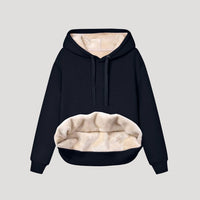 Women's Oversized Fleece-Lined Hoodie with Kangaroo Pocket