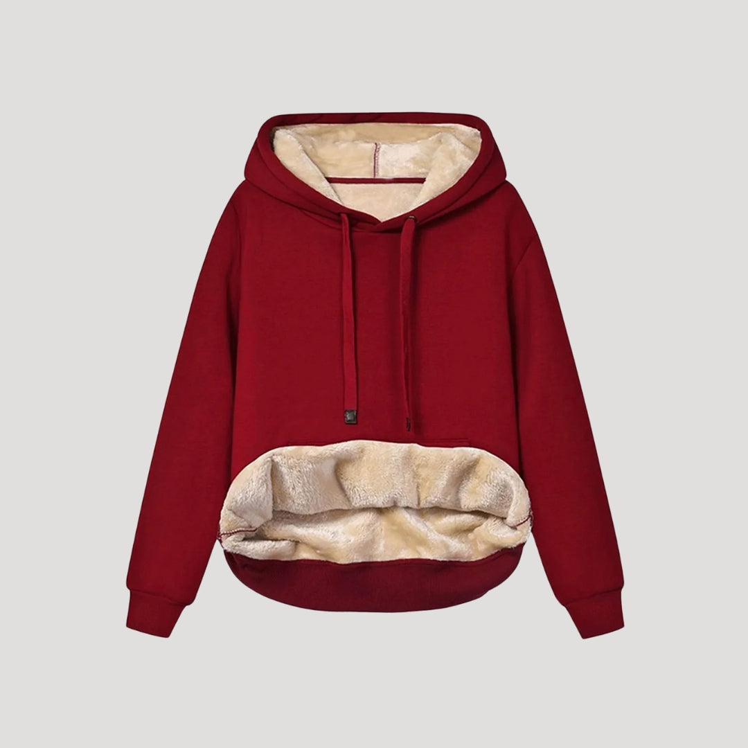 Women's Oversized Fleece-Lined Hoodie with Kangaroo Pocket