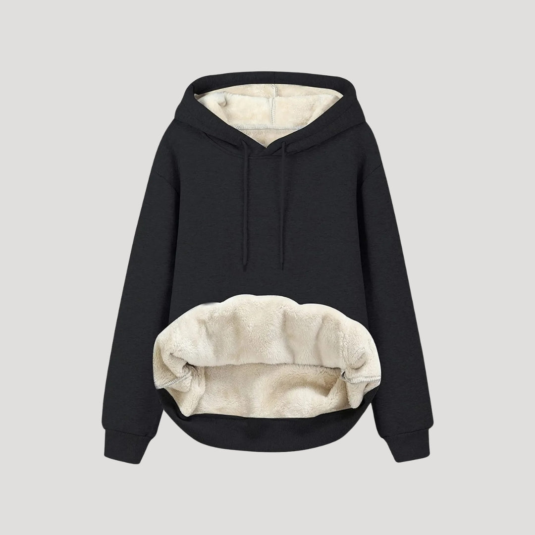 Women's Oversized Fleece-Lined Hoodie with Kangaroo Pocket