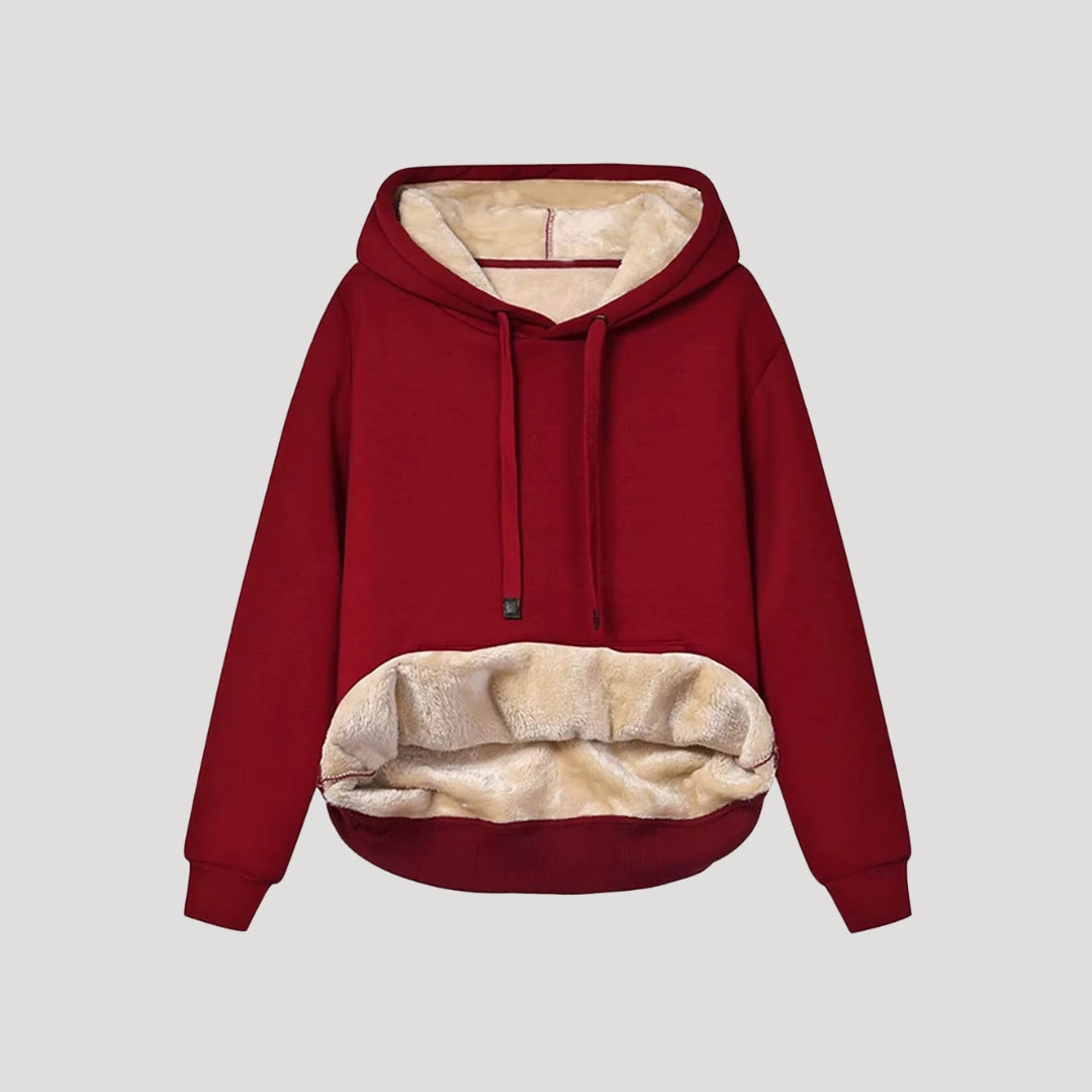 Women's Oversized Fleece-Lined Hoodie with Kangaroo Pocket