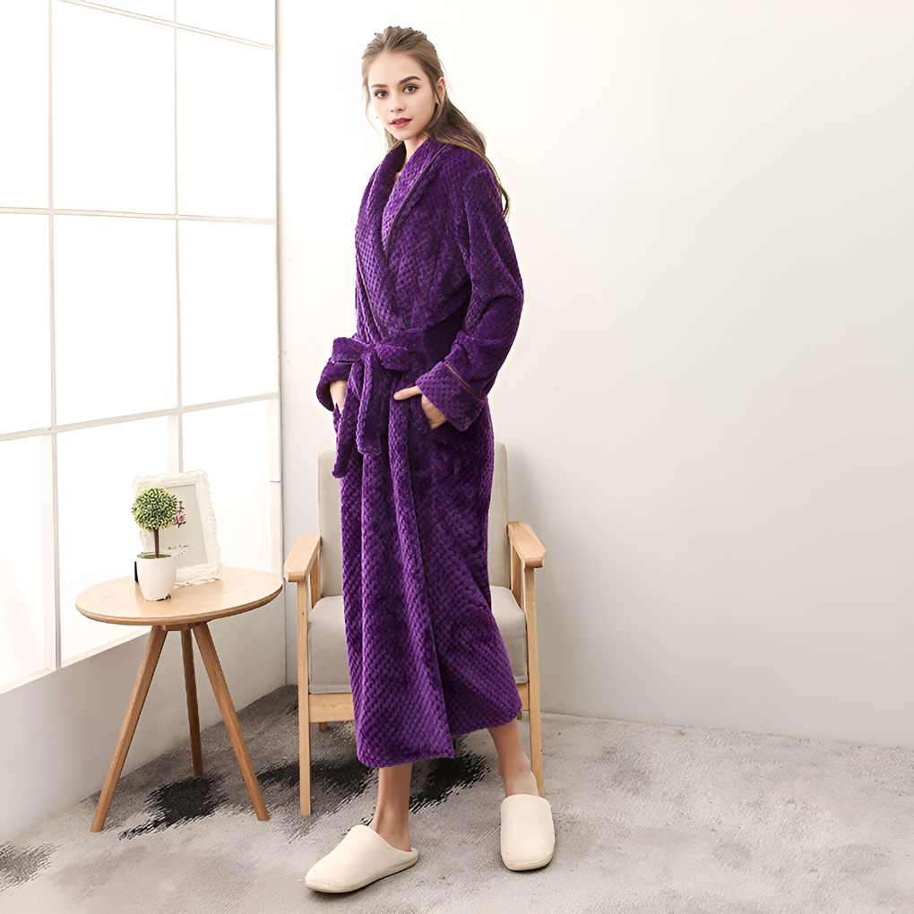 Women's Plush Hooded Bathrobe