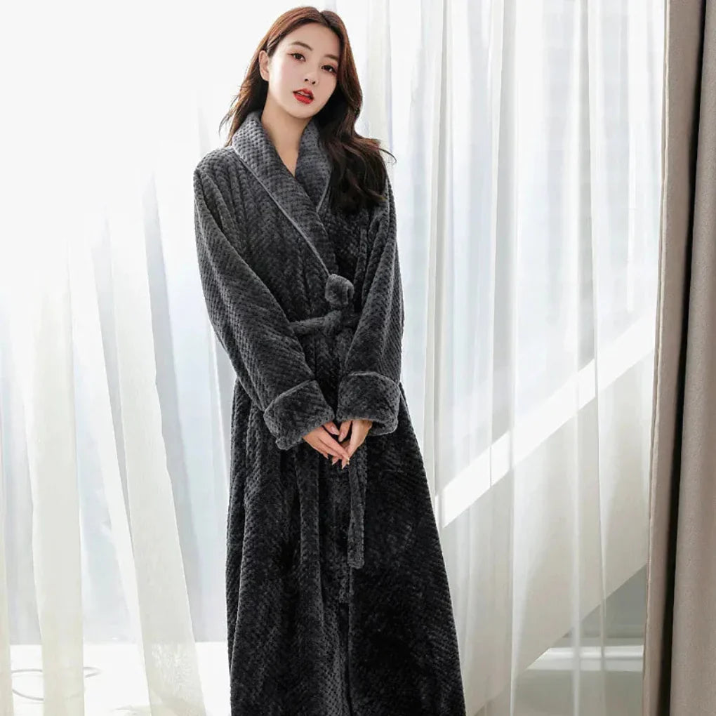 Women's Plush Hooded Bathrobe
