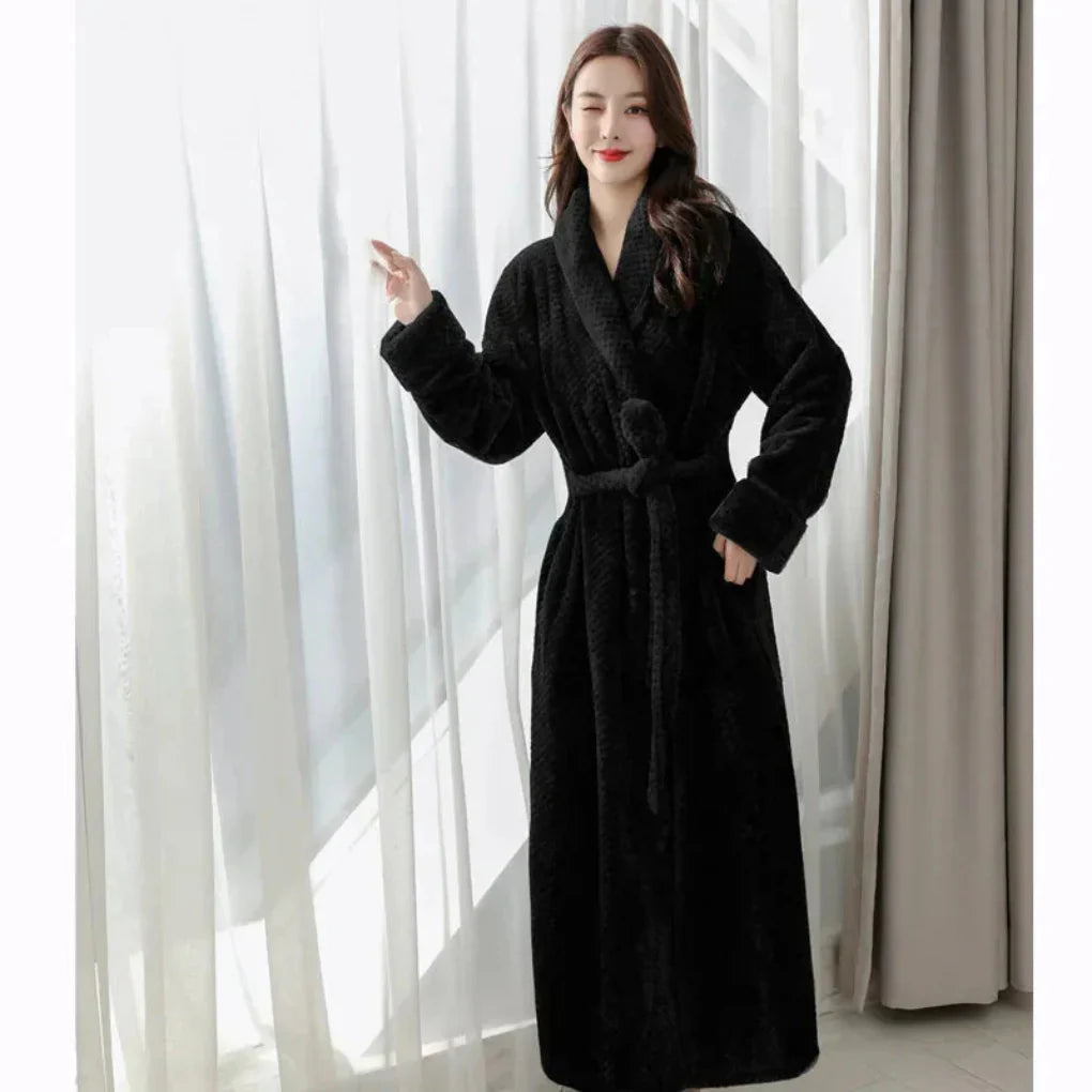 Women's Plush Hooded Bathrobe