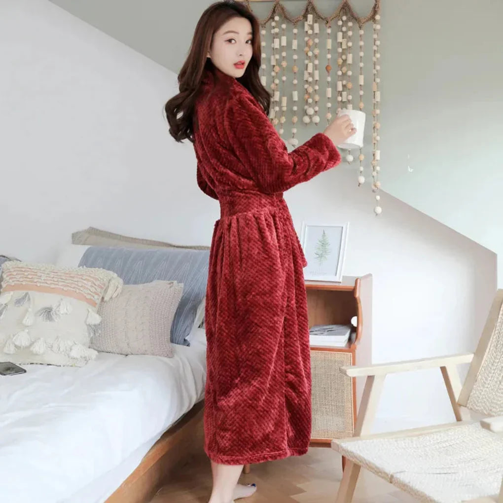 Women's Plush Hooded Bathrobe