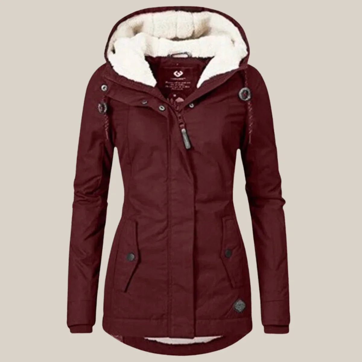 Women's Quilted Winter Coat with Sherpa Fleece Lined Hood