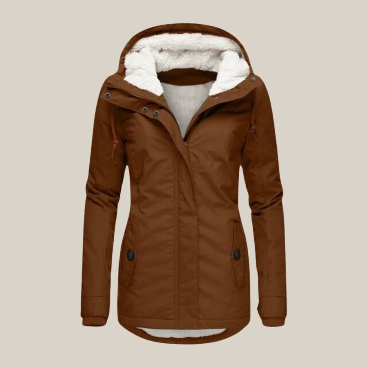 Women's Quilted Winter Coat with Sherpa Fleece Lined Hood