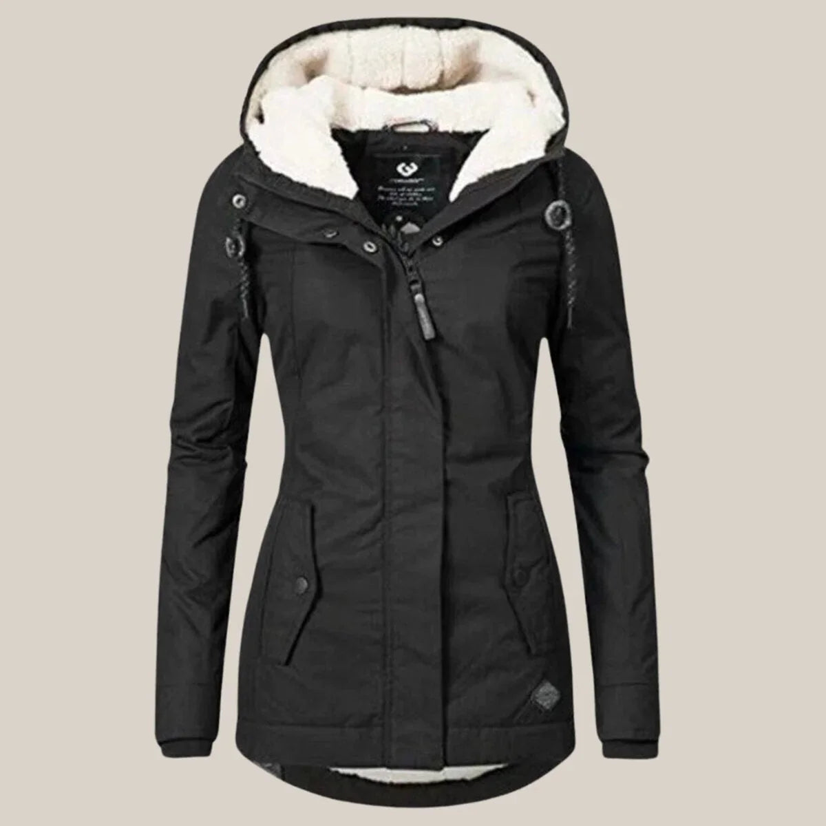 Women's Quilted Winter Coat with Sherpa Fleece Lined Hood
