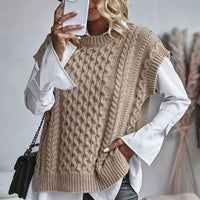 Women's Relaxed-Fit Cable-Knit Sweater Vest Pullover