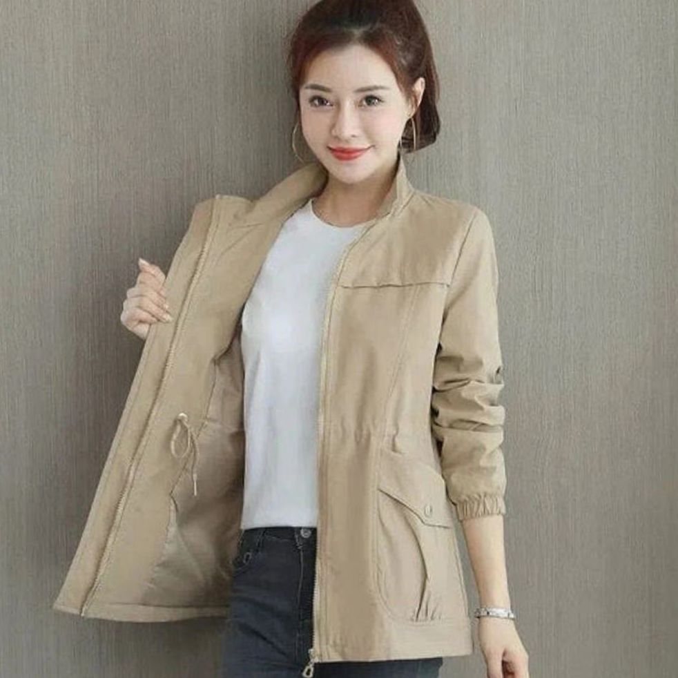 Women's Relaxed-Fit Waterproof Zip-Up Trench Coat
