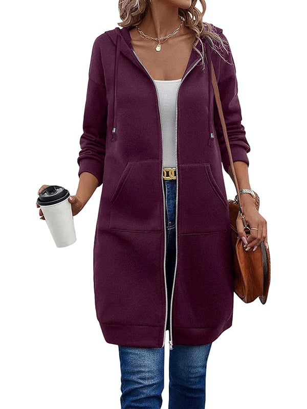Women's – relaxed zip-up fleece hoodie