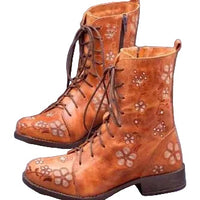 Women's Retro Boots with Ethnic Embroidery