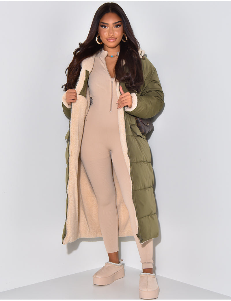 Women's Reversible Winter Jacket with Two Looks in One