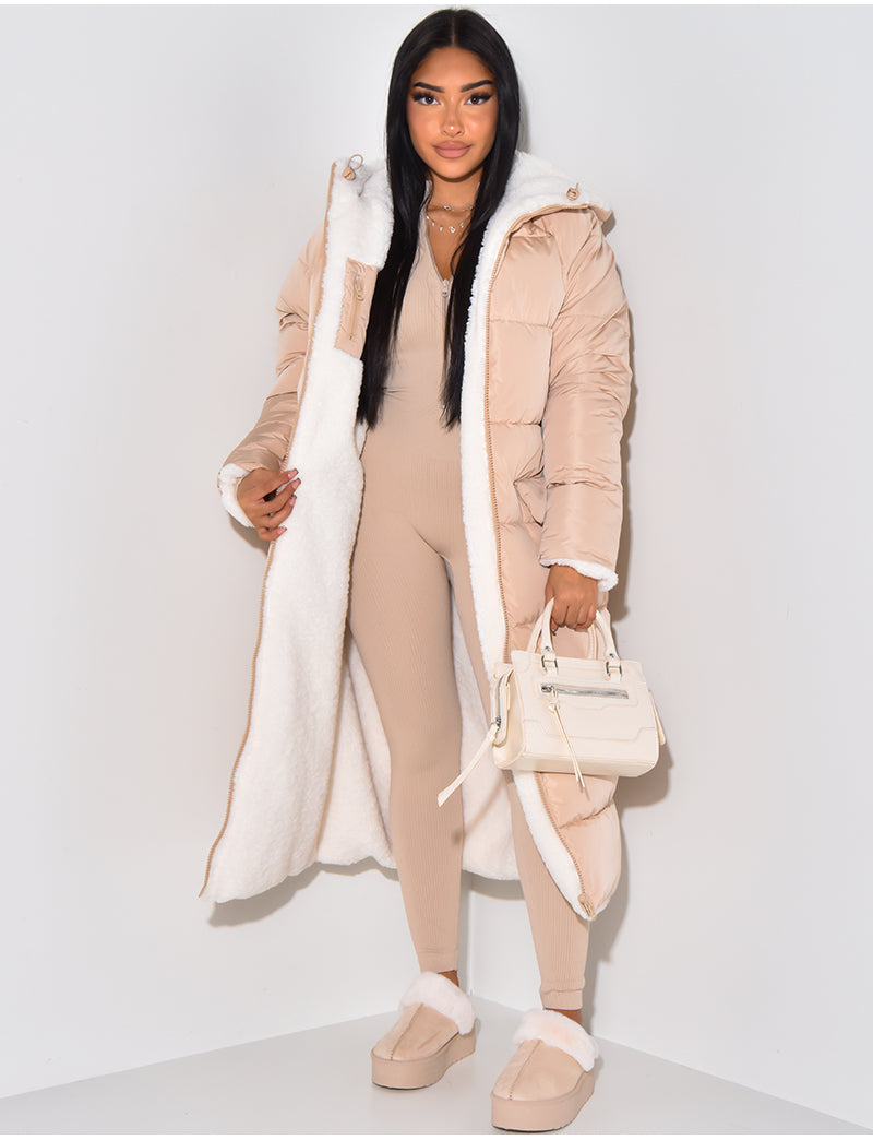 Women's Reversible Winter Jacket with Two Looks in One