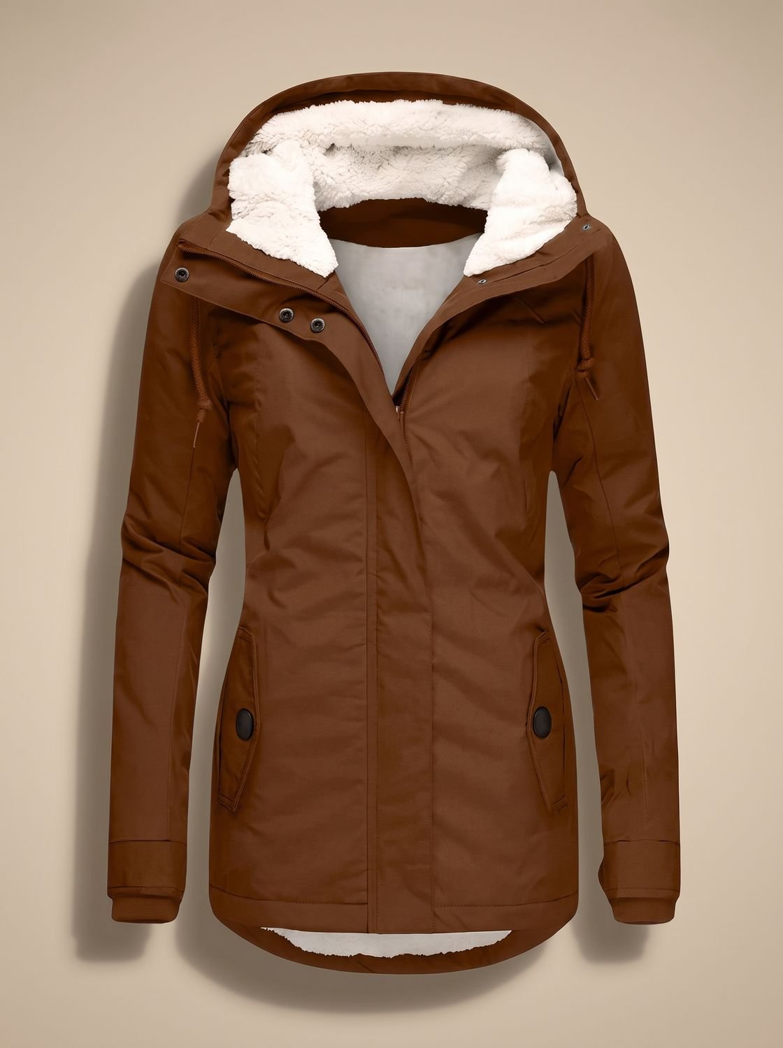 Women's Sherpa-Lined Waterproof Hooded Jacket