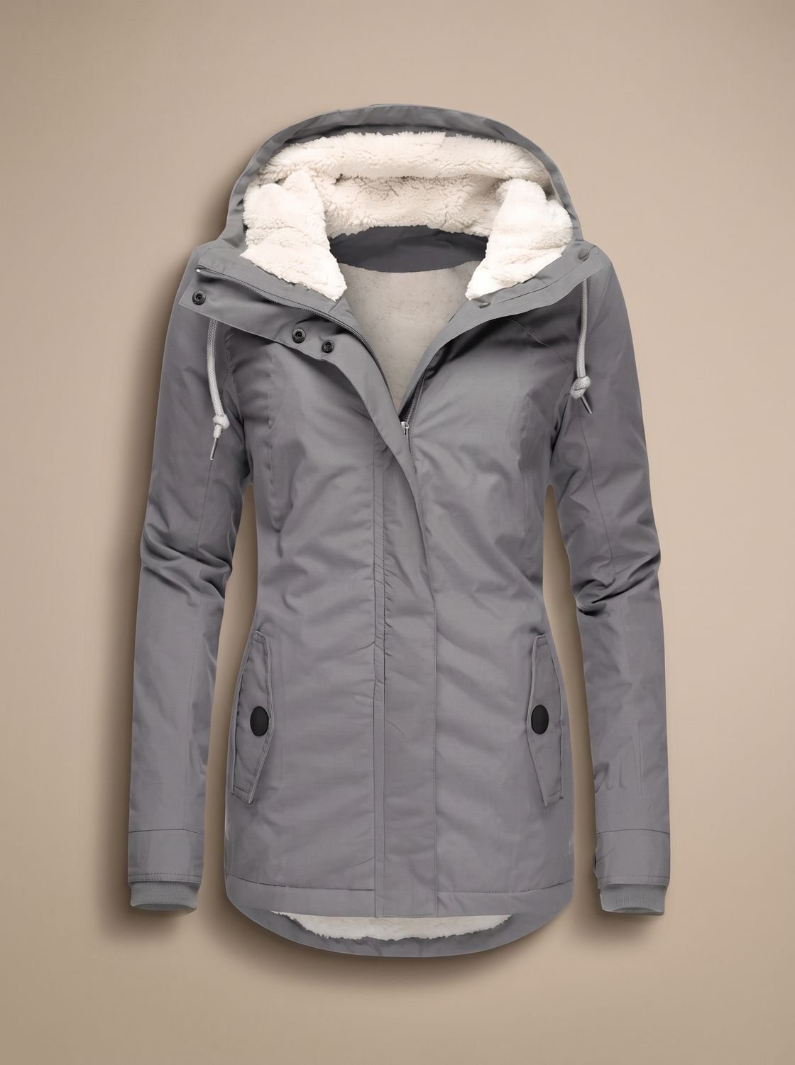 Women's Sherpa-Lined Waterproof Hooded Jacket