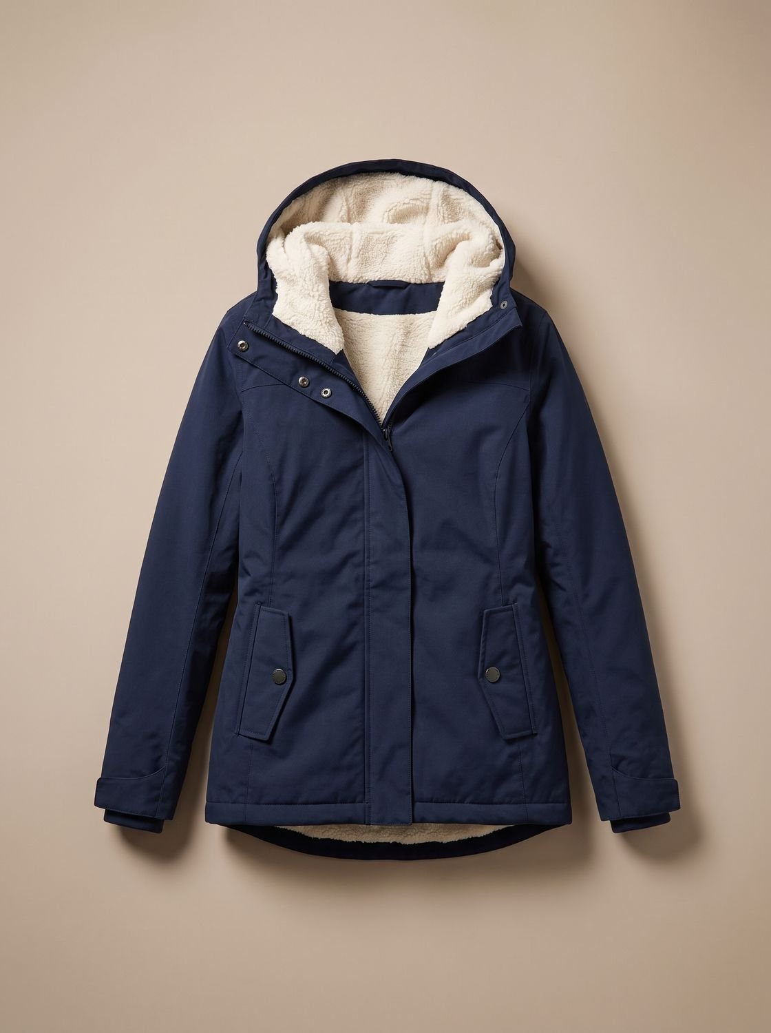 Women's Sherpa-Lined Waterproof Hooded Jacket