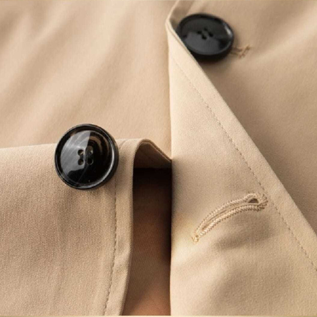 Women's Short Trench Coat with Collar