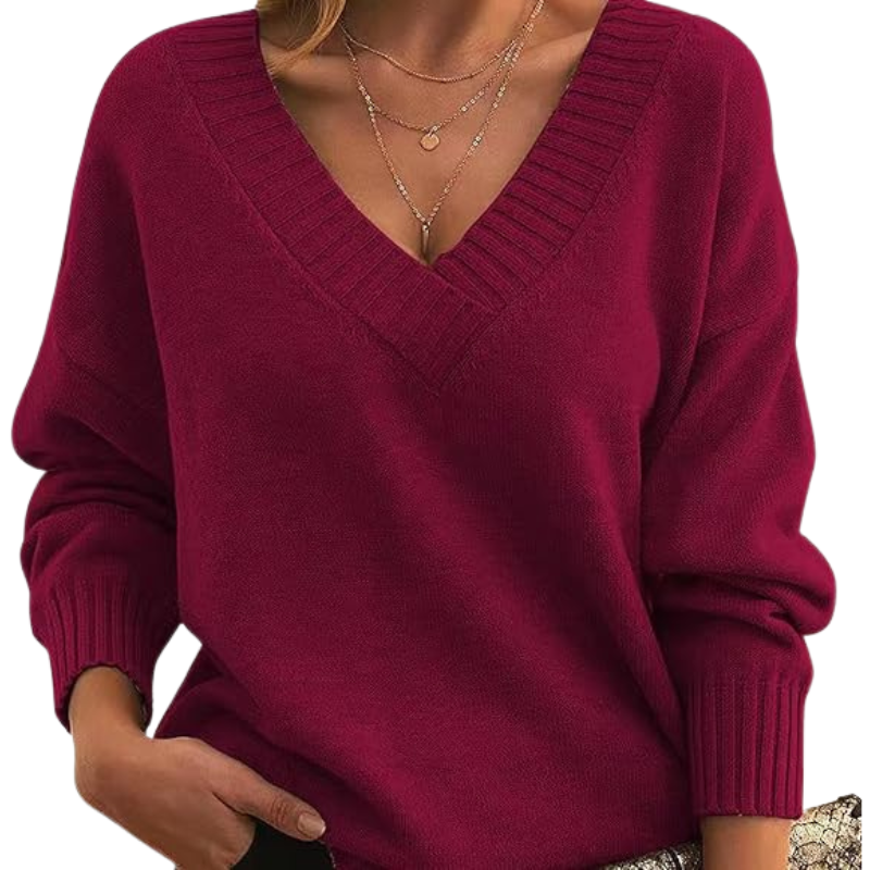 Women's V-Neck Winter Sweater