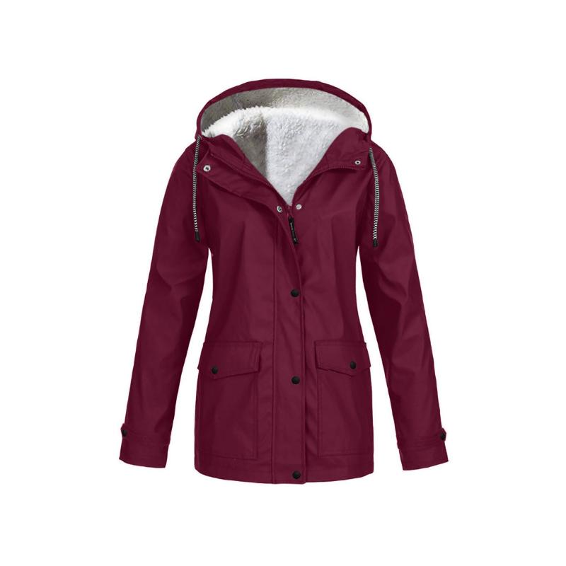 Women's Warm Waterproof Winter Jacket with Zipper