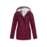 Women's Warm Waterproof Winter Jacket with Zipper