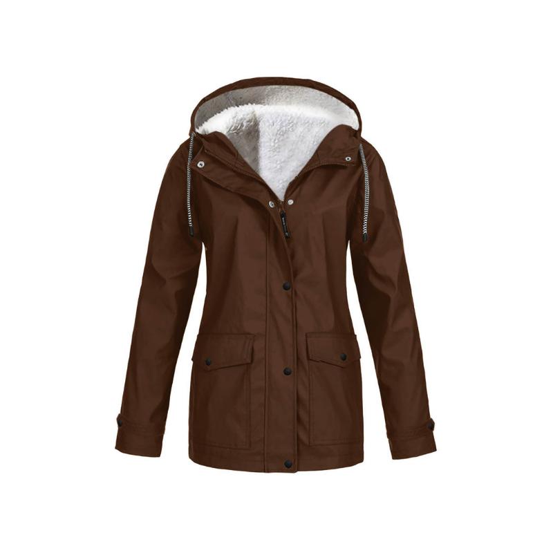 Women's Warm Waterproof Winter Jacket with Zipper