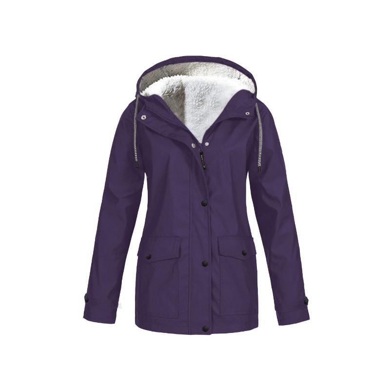 Women's Warm Waterproof Winter Jacket with Zipper