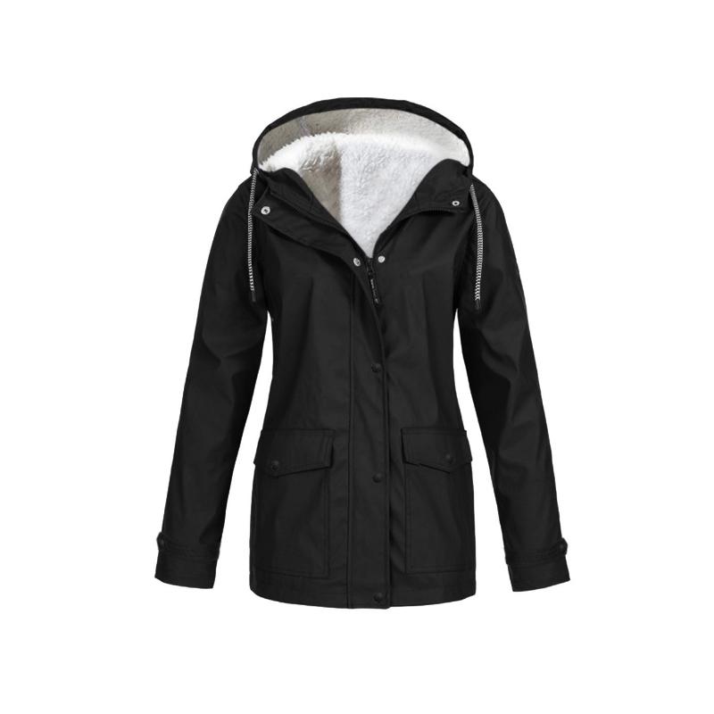 Women's Warm Waterproof Winter Jacket with Zipper