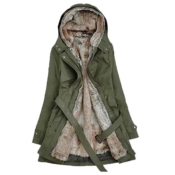 Women's Warm Winter Jacket with Faux Fur and Stylish Lining