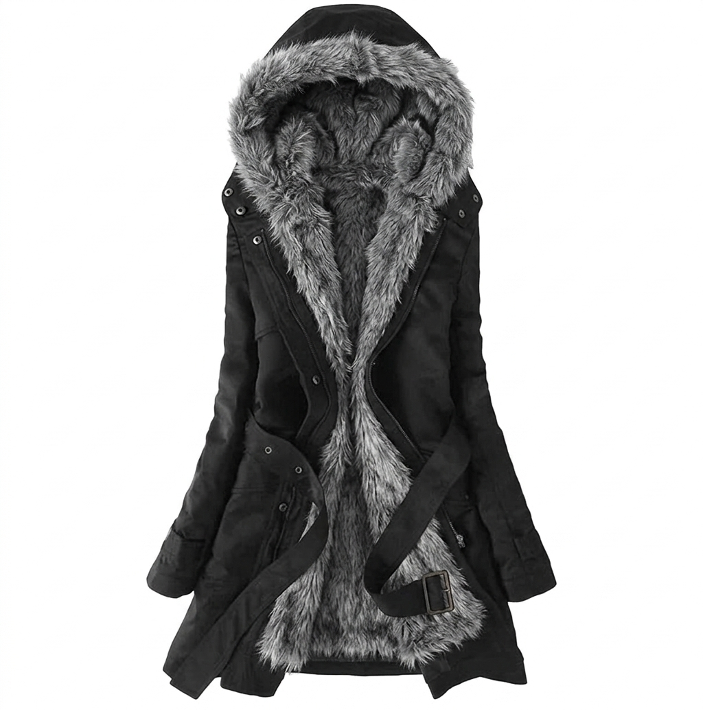 Women's Warm Winter Jacket with Faux Fur and Stylish Lining