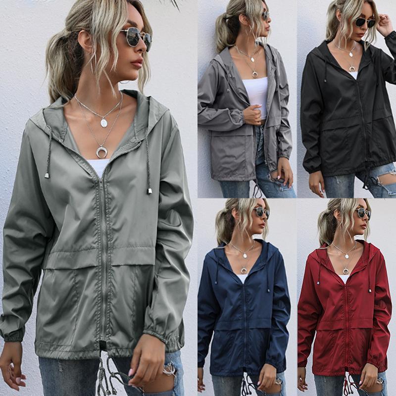Women's Waterproof Zip-Up Sports Jacket with Hood